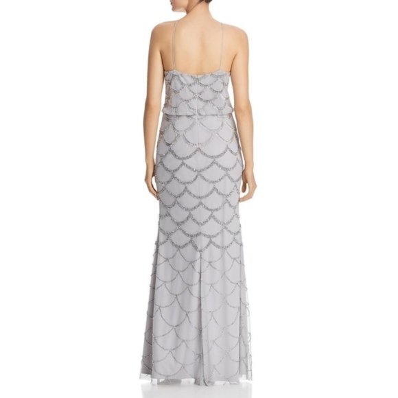 Adrianna Papell Evening Dress Beaded Scalloped - Picture 2 of 7